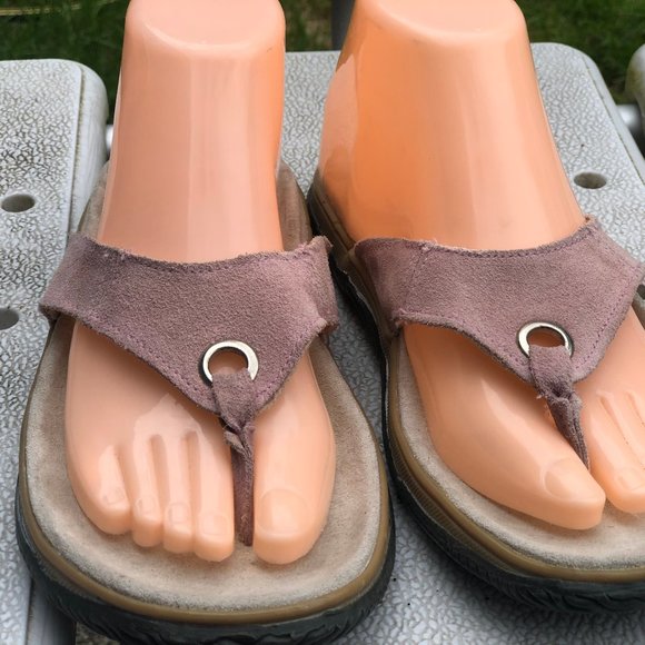 Simplybasic Women's Pink Suede Sandals Size 7 - Picture 2 of 11